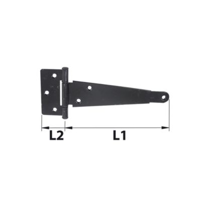 Penture noire en acier avec charnière L.40 cm Afbat
