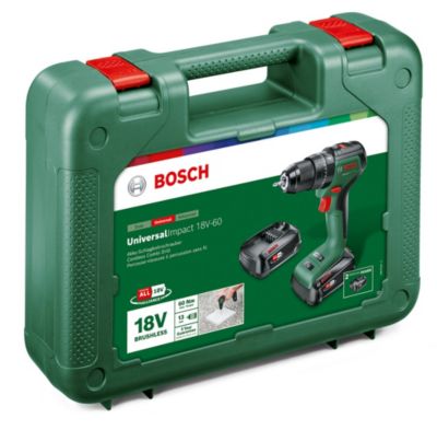 Perceuse à percussion sans fil Bosch UniversalImpact 18V-60 2x2Ah