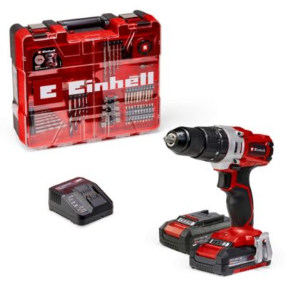 Perceuse-visseuse Sans Fil Einhell 18V - Percussion, 2 Vitesses, 44 Nm - Kit Avec Batterie 2,5Ah Et 22 Accessoires