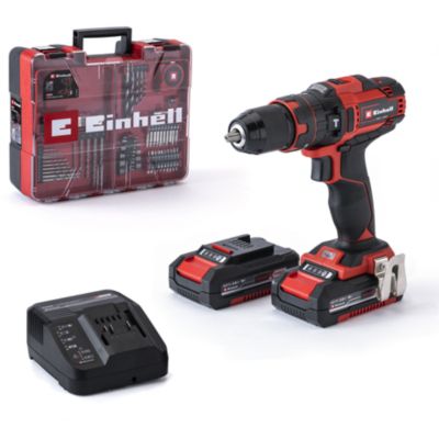 Perceuse à percussion sans fil Einhell TE-CD 18/40 Li-i + 2x2,0Ah 64 accessoires
