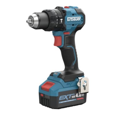 Perceuse à percussion sans fil Erbauer 18V 1x4Ah + accessoires
