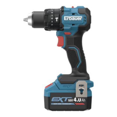 Perceuse à percussion sans fil Erbauer 18V 1x4Ah + accessoires