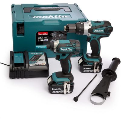 Perceuse de 2 outils 18V visseuse à percussion + visseuse à chocs + 2 batteries 5Ah + chargeur + coffret MAKPAC - MAKITA - DLX2145