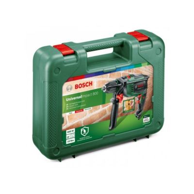 Perceuse à Percussion 800W BOSCH Universalimpact 800 Beton Bois Poignée tige et Coffret