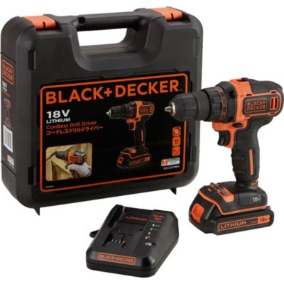 Perceuse/visseuse 18V 2 vitesses dans coffret avec 1 batterie 1,5Ah et  chargeur - BLACK+DECKER BDCDD186K-QW
