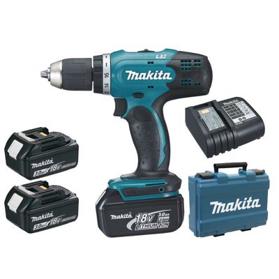 Perceuse visseuse 18V + 3 batteries 3Ah + chargeur + coffret - MAKITA - DDF453SFE3