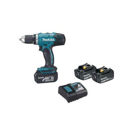 Perceuse visseuse 18V + 3 batteries 3Ah + chargeur + coffret - MAKITA - DDF453SFE3