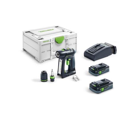 Perceuse-visseuse 18V C 18 HPC 4,0 I-Plus + 2 batteries 4Ah + chargeur rapide + Systainer SYS3 - FESTOOL - 576435