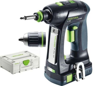 Perceuse-visseuse 18V C 18 HPC 4,0 I-Plus + 2 batteries 4Ah + chargeur rapide + Systainer SYS3 - FESTOOL - 576435