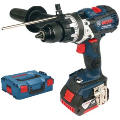 Perceuse-visseuse 18V GSR 18V-110 C Professional + 2 batteries 5Ah + chargeur + coffret L-BOXX - BOSCH - 06019G0125