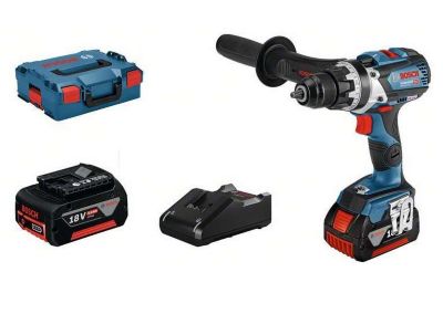 Perceuse-visseuse 18V GSR 18V-110 C Professional + 2 batteries 5Ah + chargeur + coffret L-BOXX - BOSCH - 06019G0125