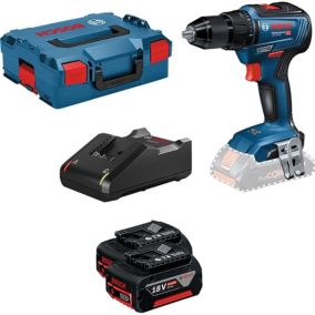 Perceuse-visseuse 18V GSR 18V-55 + 2 batteries 5Ah + chargeur rapide + coffret L-BOXX - BOSCH