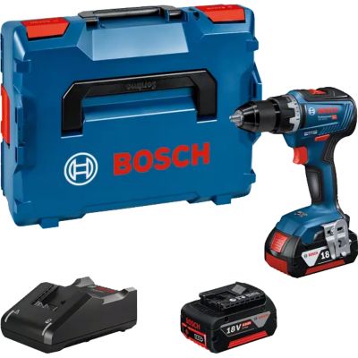 Perceuse-visseuse 18V GSR 18V-55 Professional + 2 batteries 4Ah + chargeur + coffret L-BOXX - BOSCH - 06019H5200