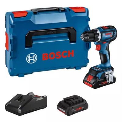 Perceuse visseuse 18V GSR 18V-90C moteur sans charbon + 2 batteries Procore 4Ah + chargeur en coffret L-BOXX - BOSCH - 06019K6004