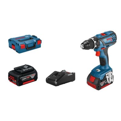 Perceuse-visseuse 18V GSR18V-28 + 2 batteries 4Ah + chargeur en coffret L-BOXX - BOSCH - 06019H410A