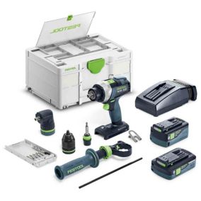 Perceuse-visseuse 18V QUADRIVE TDC 18/4 5,0/4,0 I-Set + 2 batteries 4Ah / 5Ah + chargeur + coffret SYSTAINER SYS3 - FESTOOL - 5776