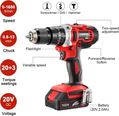 DEWALT DCD991P2 Ensemble visseuse/perceuse à 3 vitesses sans balais max xr, Lithium-ion, 20 V, Mandrin 1/2, Couple 820 UWO
