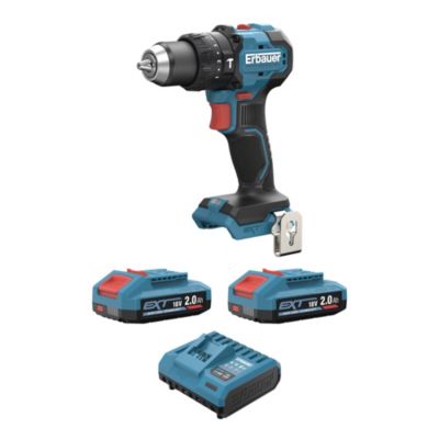 Perceuse visseuse à percussion sans fil Erbauer 18V ERI1092COM 75 Nm 2x2Ah