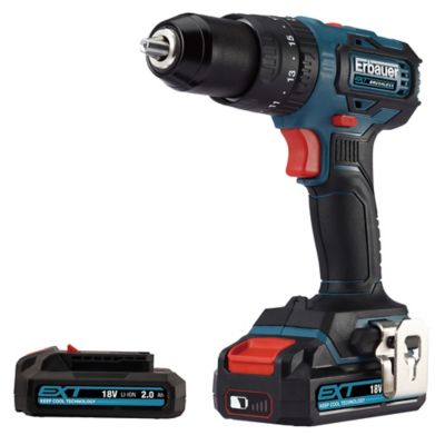 Perceuse visseuse à percussion sans fil Erbauer ECD18-Li-2 18V - 2x 2Ah
