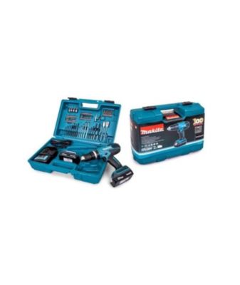 Perceuse-visseuse à percussion 18V + 2 batteries 1,5Ah + chargeur + coffret standard - MAKITA - HP457DWE10