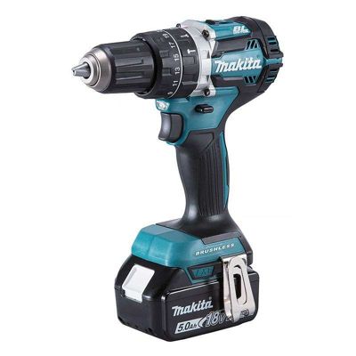 Perceuse visseuse à percussion 18V + 2 batteries 5Ah + chargeur + coffret MAKPAC - MAKITA - DHP484RTJ