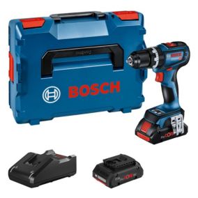 Perceuse-visseuse à percussion 18V GSB 18V-90 C + 2 batteries Procore 4Ah + chargeur en coffret L-BOXX - BOSCH - 06019K6105