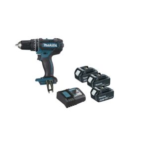 Perceuse visseuse à percussion MAKITA 18V - 3 batteries BL1840 3.0Ah - 1 chargeur rapide DC18RC - DHP482RM3J