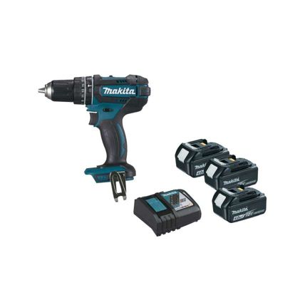 Perceuse visseuse à percussion MAKITA 18V - 3 batteries BL1840 3.0Ah - 1 chargeur rapide DC18RC - DHP482RM3J