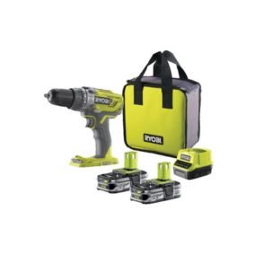 Perceuse-visseuse à percussion RYOBI 18V One+ - 2 Batteries 1.5Ah - 1 Chargeur - R18PD3-215S