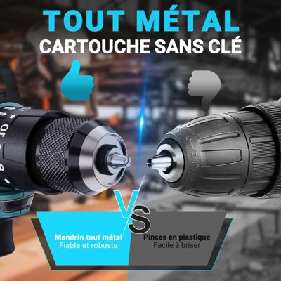 Coffret Perceuse Visseuse Sans Fil Daylyplus 21V – Avec Batterie Et Led – Promo