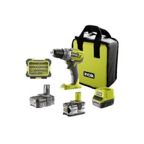 Perceuse visseuse RYOBI One+ 18V - 1 batterie 4.0 Ah - 1 batterie 1.5 Ah - 1 chargeur - 1 coffret accessoires- R18DD3-2415BSA31