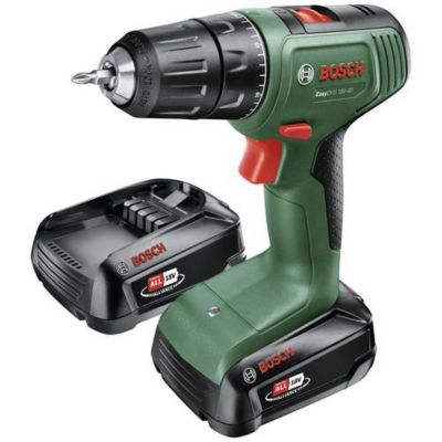 Perceuse-visseuse sans fil 18 V, 2 batteries 2,0 Ah, mandrin 13 mm, 2 vitesses et 20 positions de couple.