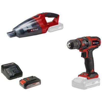 Perceuse-visseuse sans fil 18 V TC-CD 18/35 + Aspirateur sans fil TE-VC 18 avec batterie 2,5 Ah et chargeur
