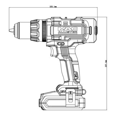 Perceuse visseuse sans fil 18V Mac Allister MCI1258COM