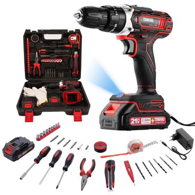 Perceuse Visseuse Sans Fil 21V Pour Batterie Makita 2x2.0Ah Batteries,45 Nm Visseuse Devisseuse Sans Fil,25+1 Réglages de Couple,2