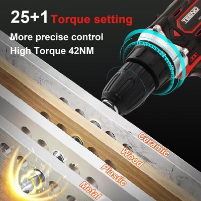 Perceuse Visseuse Sans Fil 21V Pour Batterie Makita 2x2.0Ah Batteries,45 Nm Visseuse Devisseuse Sans Fil,25+1 Réglages de Couple,2