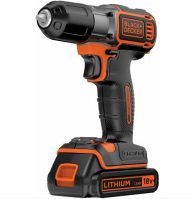 Perceuse visseuse sans fil Black & Decker 18V Autosense ASD18KB - 2x1.5Ah