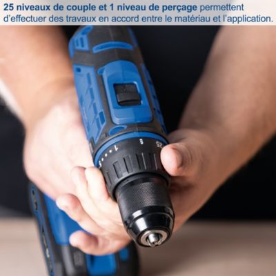 Perceuse-visseuse sans fil C-DTB74/1-X Scheppach IXES 20V - 50 Nm - Brushless - 1 batterie 2Ah+chargeur+coffret de 74 accessoires