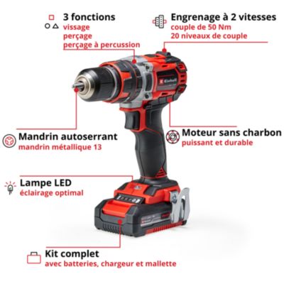 Perceuse visseuse sans fil Einhell Professional TP-CD 18V 50Nm Li-i BL 2 x 2Ah