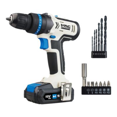 Perceuse visseuse sans fil Mac Allister 18V MDD18-Li-2 2AH + 13 accessoires offerts