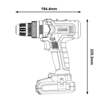 Perceuse visseuse sans fil Mac Allister solo 18V MDD18-Li-2 - 2x2Ah