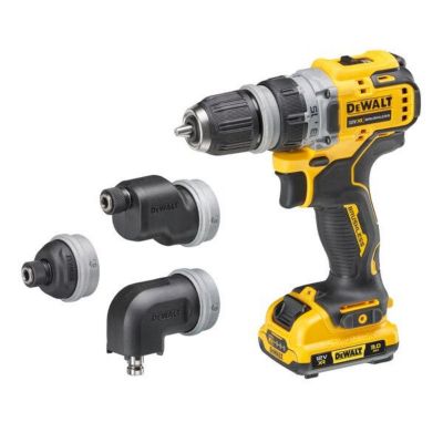 Perceuse-visseuse têtes multiples XR 12V Brushless + 2 batteries 3Ah + coffret TSTAK-DCD703L2T-QW