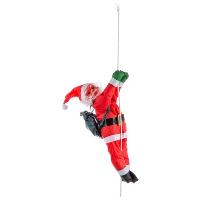Père Noël grimpeur avec corde H.60cm Feeric Light & Christmas