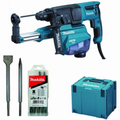 Perforateur burineur 800 W 26 mm avec aspiration HEPA et kit accessoires - HR2652JX14
