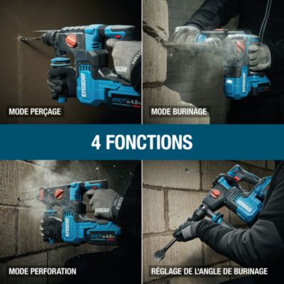 Test et avis du perforateur sans fil Erbauer ERH18-Li 18V - 4Ah - 2J