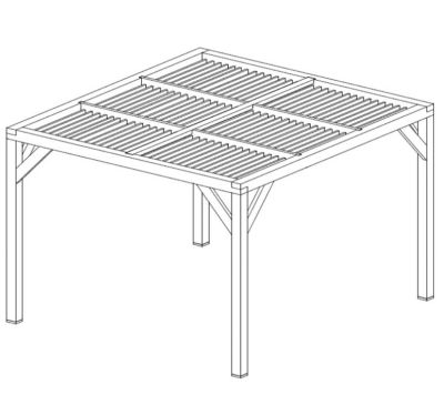 Pergola 10.57m² bois naturel Habrita VT3431T veneto