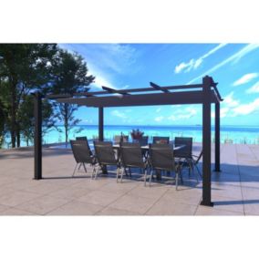 Pergola 4x3m auto-portée avec toile rétractable NILA