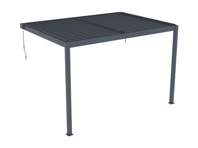 Pergola adossée bioclimatique en aluminium avec lames orientables 11,85 m² - MANDELLO