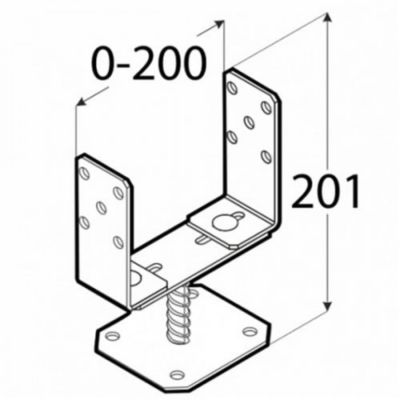 Pergola adossée bois - Le Mans, Dimensions 300 x 300 cm, Ancrage Support de plaque