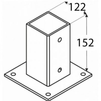 Pergola adossée bois - Le Mans, Dimensions 300 x 300 cm, Ancrage Support de plaque